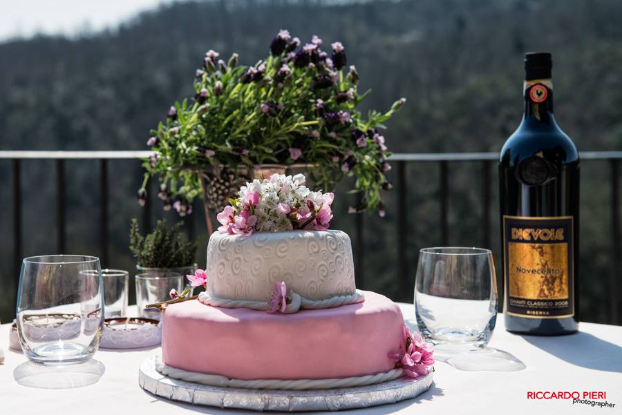 Cake cutting with a view at Dievole | Photo Riccardo Pieri