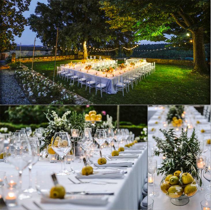 An evening table setting at Dievole | Photo Domenico Costabile