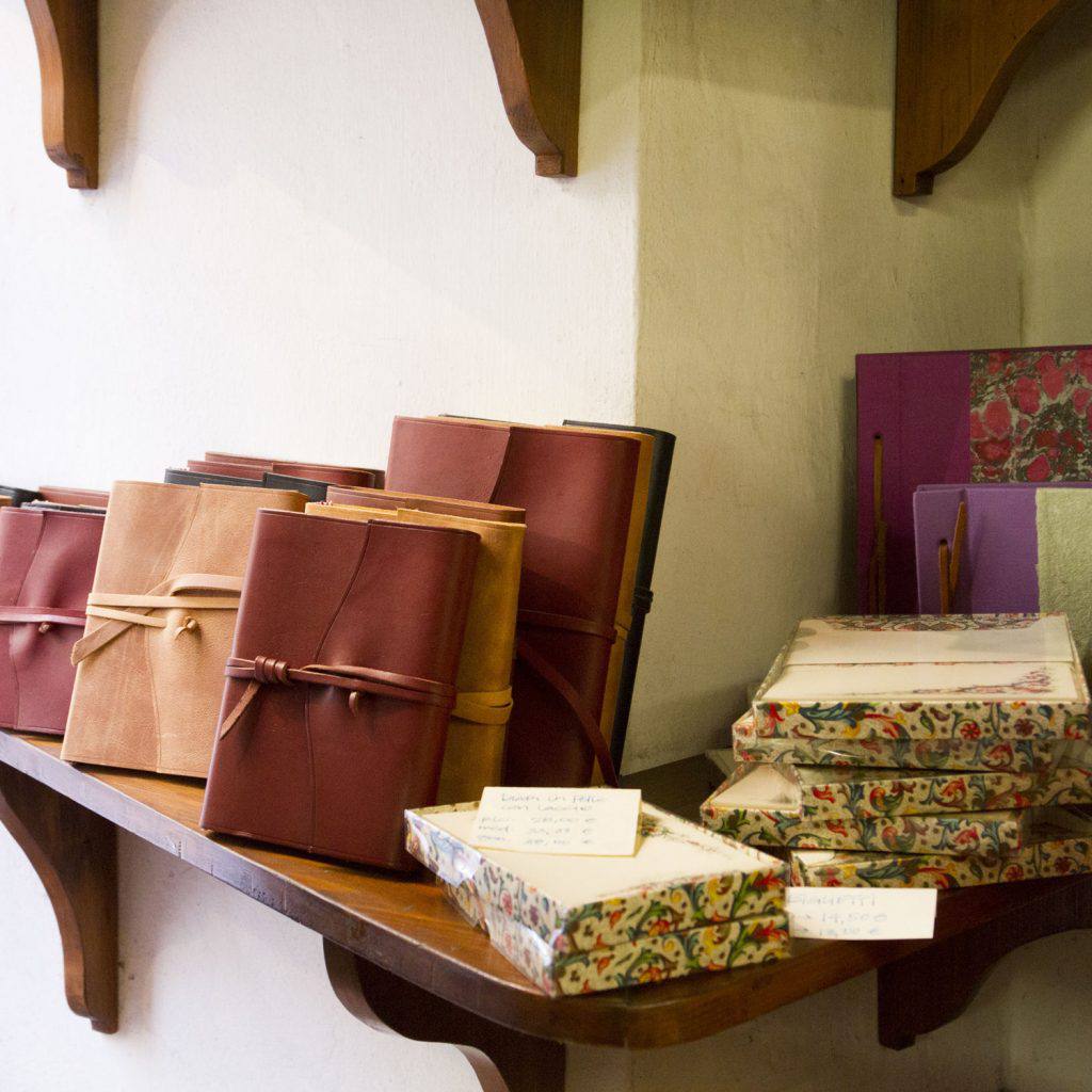 Hand bound books at Il Torchio