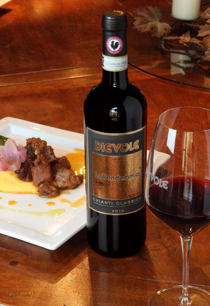 Vendemmia paired with a meat dish