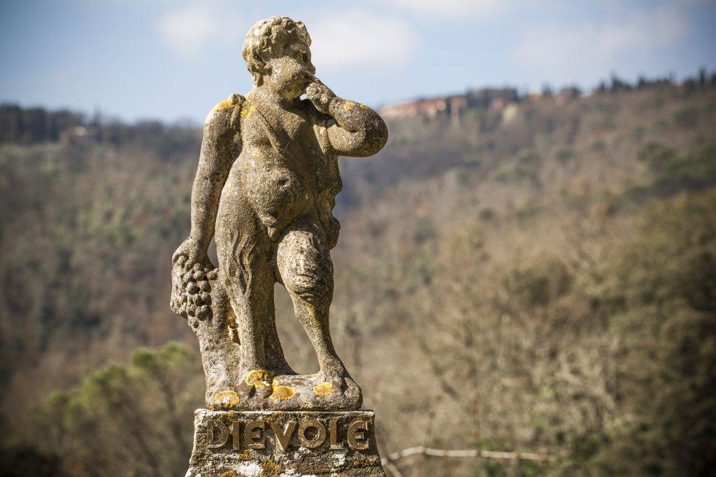 Bacco - Dievole Our tiny Bacchus knows many Tuscan sayings!