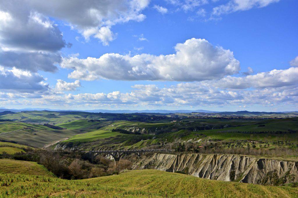 Antonio Cinotti: Railway in the Crete Senesi Zone, near Asciano. Siena, Tuscany, Italy.