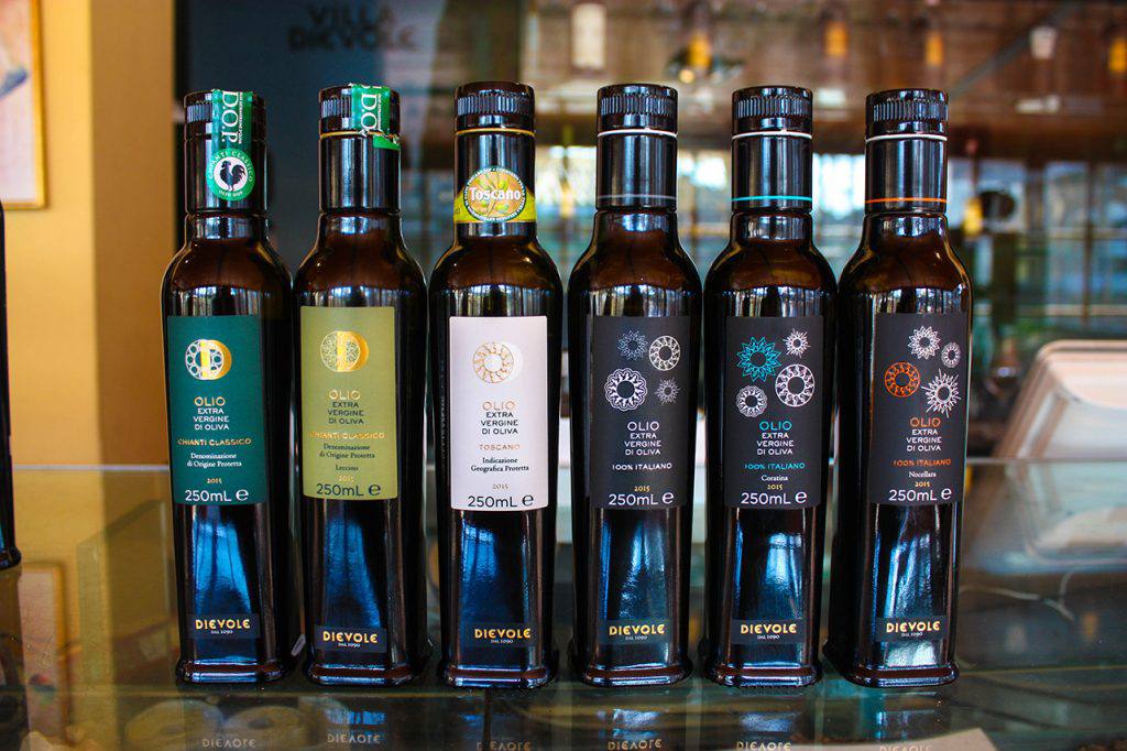The complete line of Dievole extra virgin olive oil!
