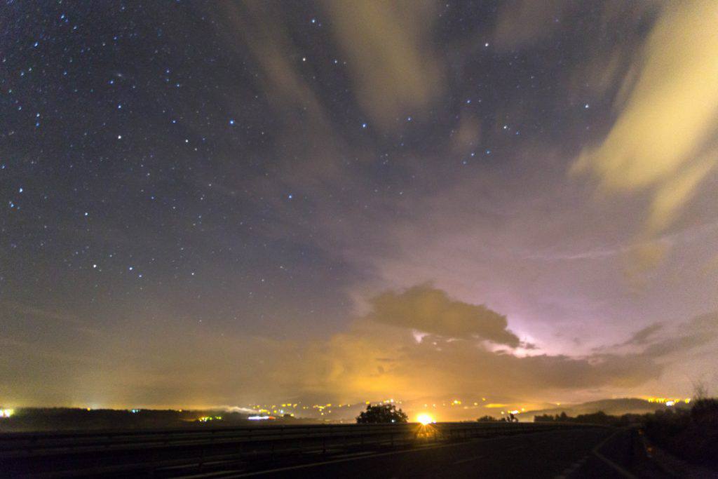 Stars and landscape in Tuscany