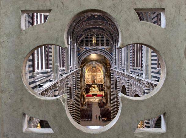 On the porta del cielo tour, visitors get unusual high-up viewpoints like this one