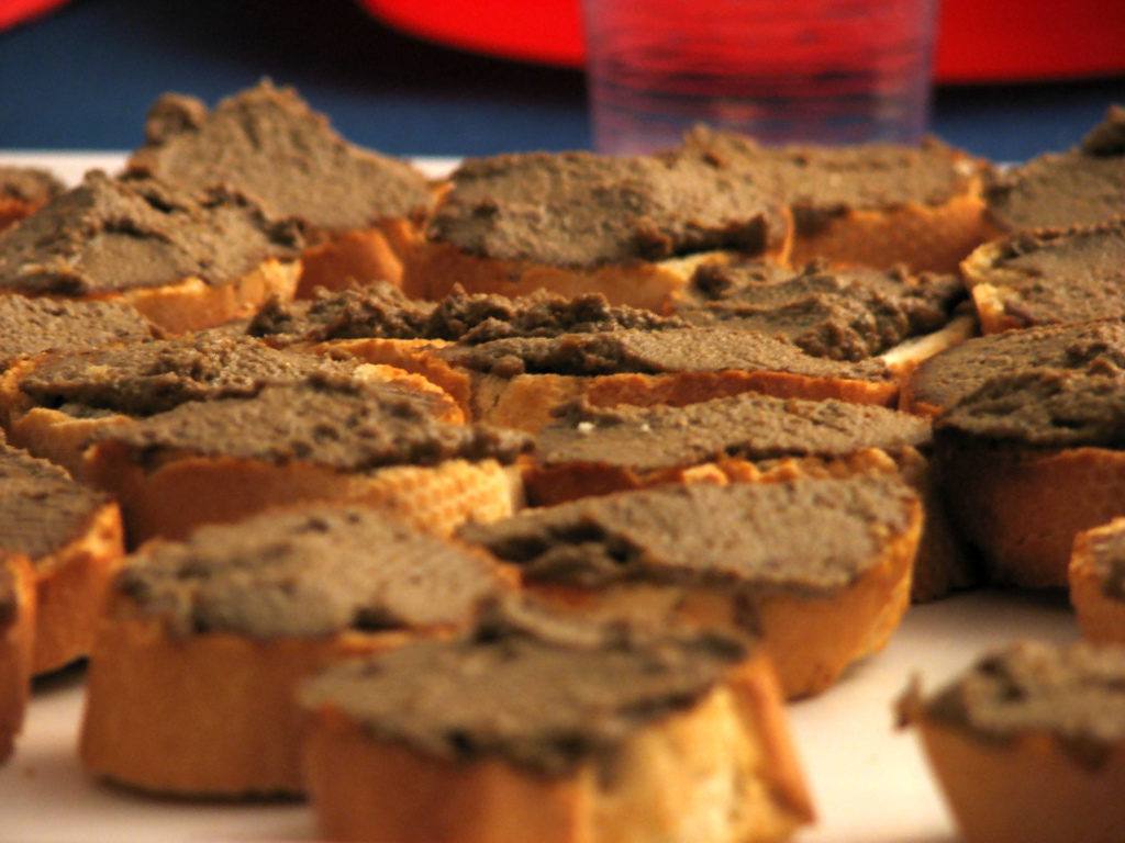 An authentic Tuscan antipasto: chicken liver crostini!