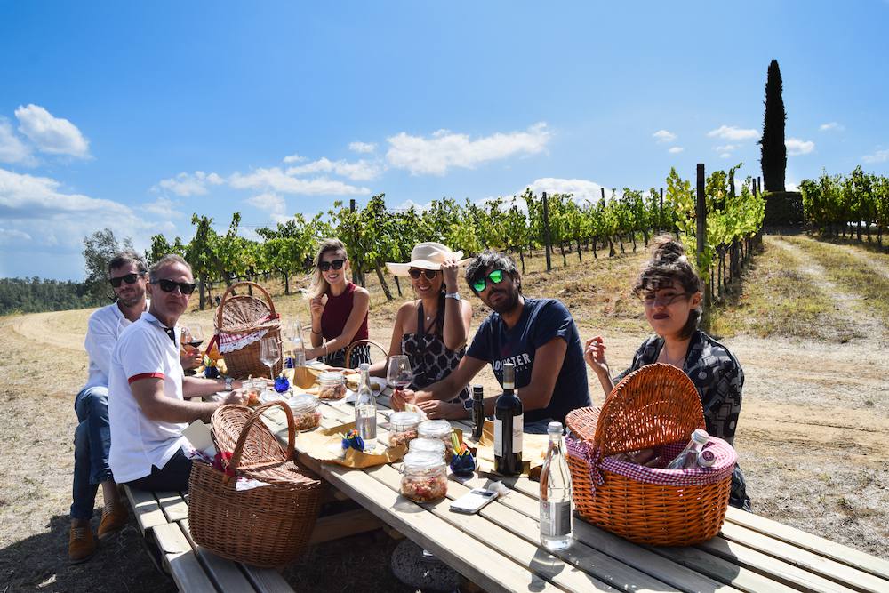Guests enjoying one of Dievole's picnic spots